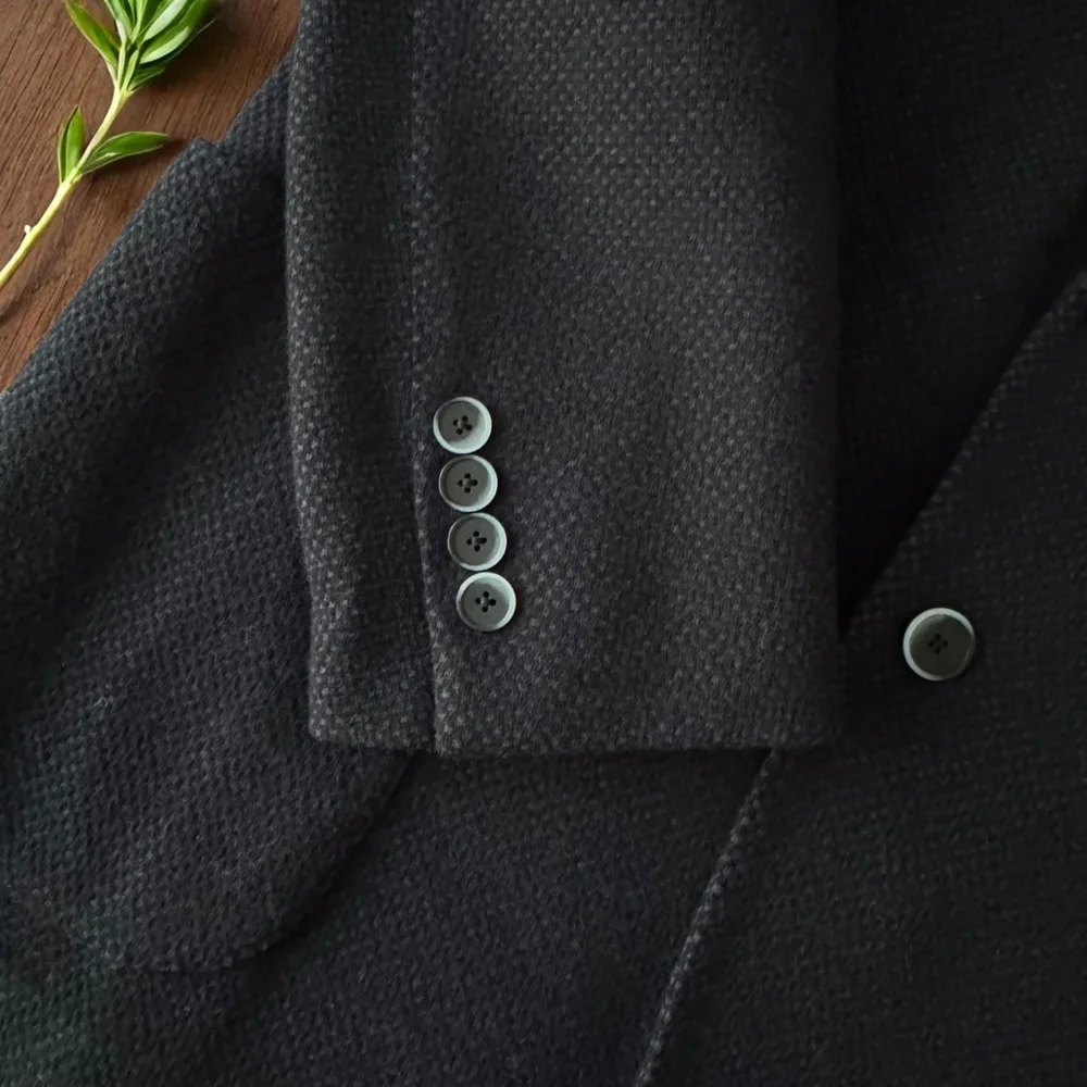 $1295 Maurizio Baldassari - Blue Black Knit Sport Coat - Wool/Cotton - EU50/US40 - Picture 13 of 15